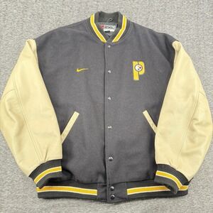Nike‎ Pittsburgh Steelers Wool Leather Varsity Jacket XXL Made Canada Vintage